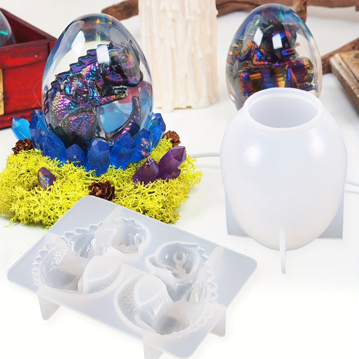 Resin Craft Ideas - Силиконовые формы для яиц дракона, набор