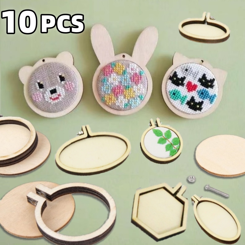10 шт. мини-обруч для вышивки, – обзор и цена Wood Ring Blank